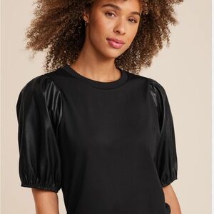 89th + Madison Black Puff Sleeve Top